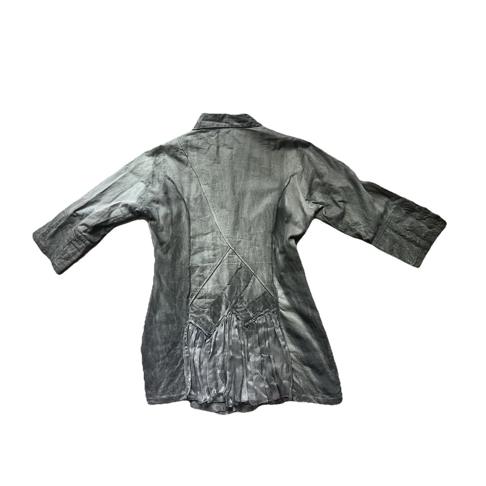 Parsley And Sage Gray Ruched Art To Wear Top Lagenlook Women’s M Buttons Fall - Picture 8 of 16
